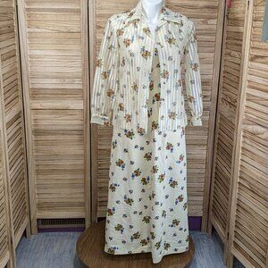 Nancy Greer New York VINTAGE Floral Maxi Dress with Matching Jacket Size 14